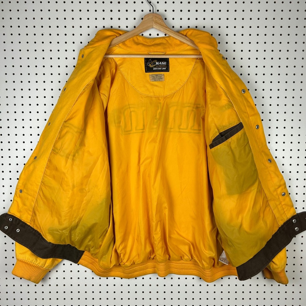 Chase Authentics NASCAR M&Ms Racing Jacket Yellow Cotton Twill 3XL Elliott Vtg - Picture 4 of 10